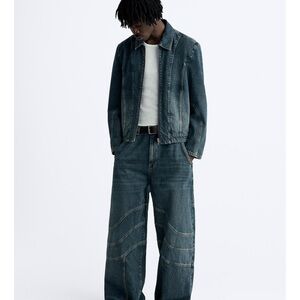 Zara Barrel Leg Wide Leg Grunge Jeans Jinsi Bayker Skater Men’s 32,32